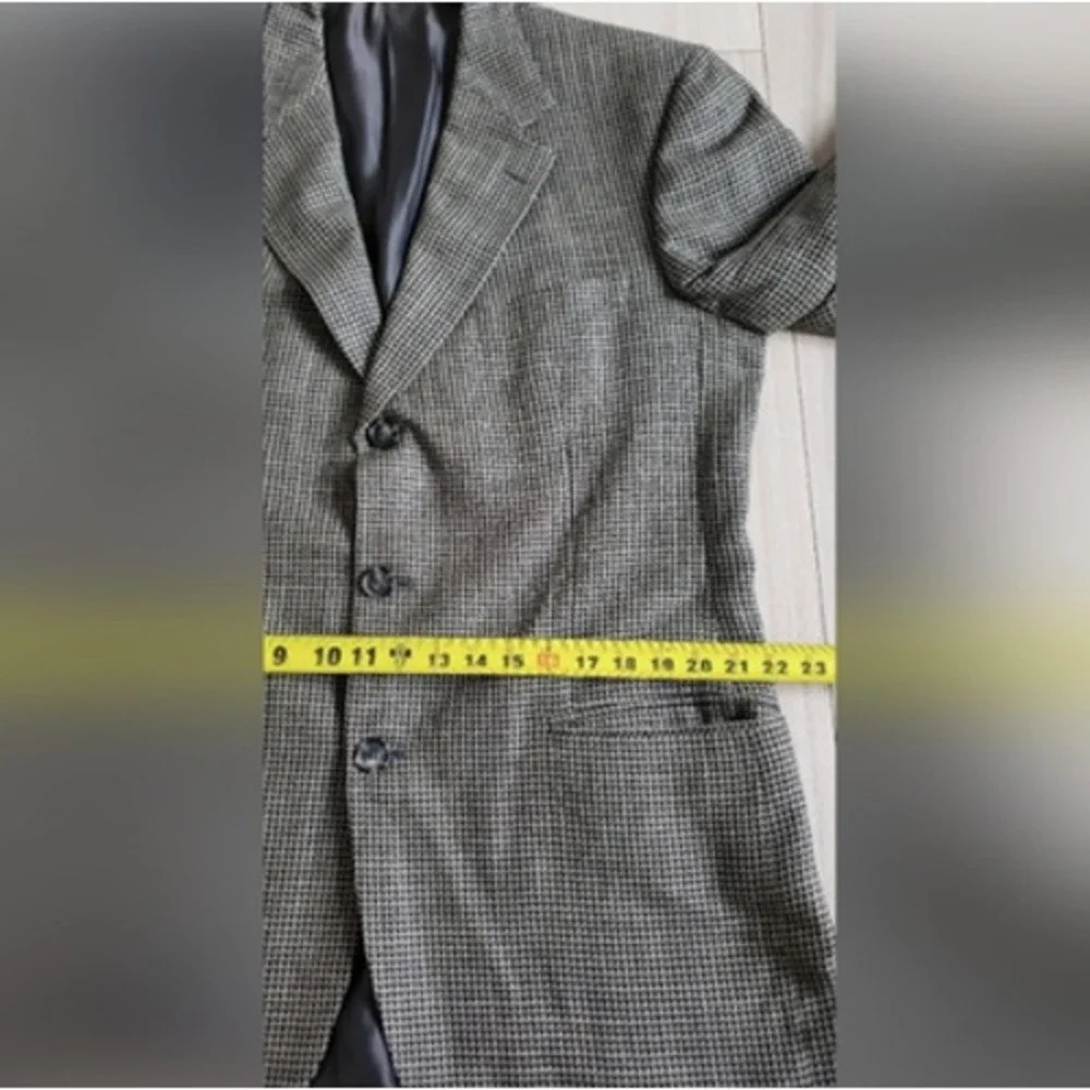 Ermenegildo Zegna Blazer Mens 54 Wool Silk Brown Houndstooth Sport Coat Italy